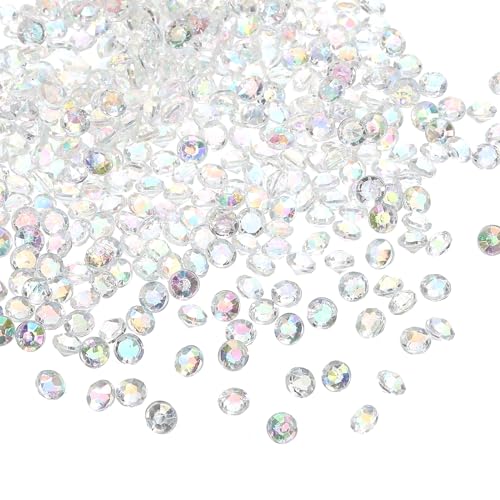 PATIKIL 6000Pcs Acrylic Wedding Diamonds 4mm Table Scatter Confetti Crystals Vase Fillers Gems for Table Centerpiece Bridal Shower Party, Clear AB