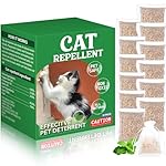 12 Pack Cat Repellent for Indoor Outdoor, Natural Peppermint Garlic Cat Repellent Pouches to Keep Cat Dog Away from Indoor Furniture, Plant, Yard