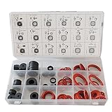 Schwarze Dichtringe Vollgummi CCLIFE 141 tlg Dichtungsring Sanitär Sortiment Gummidichtungen Fiberringe Dichtringe Dichtungssortiment Set Zöllig