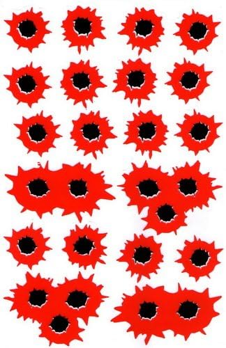 "5 Sheets" Red Bullet Holes Sticker Car Racing Motorcross Decal Motorcycle Truck Graphic Logo Bicycle Bike Stickers