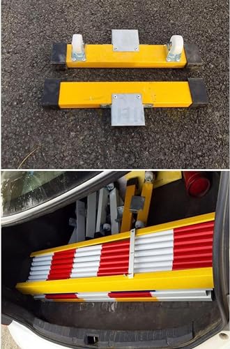 Barrière de sécurité mobile rétractable isolée avec deux roues pour extérieur