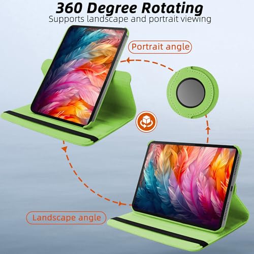 Image of TGK 360 Rotatable Smart Flip Cover for Lenovo Idea Tab Pro 12.7 Inch 2025 TB-373FU TB-375FC Tablet Case (Green)