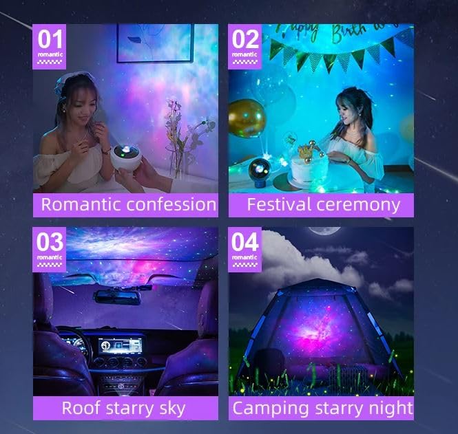 Image of LED Aurora Sky Projector Sky Projector Night Light with Bluetooth Control Sound Control Water Patter
