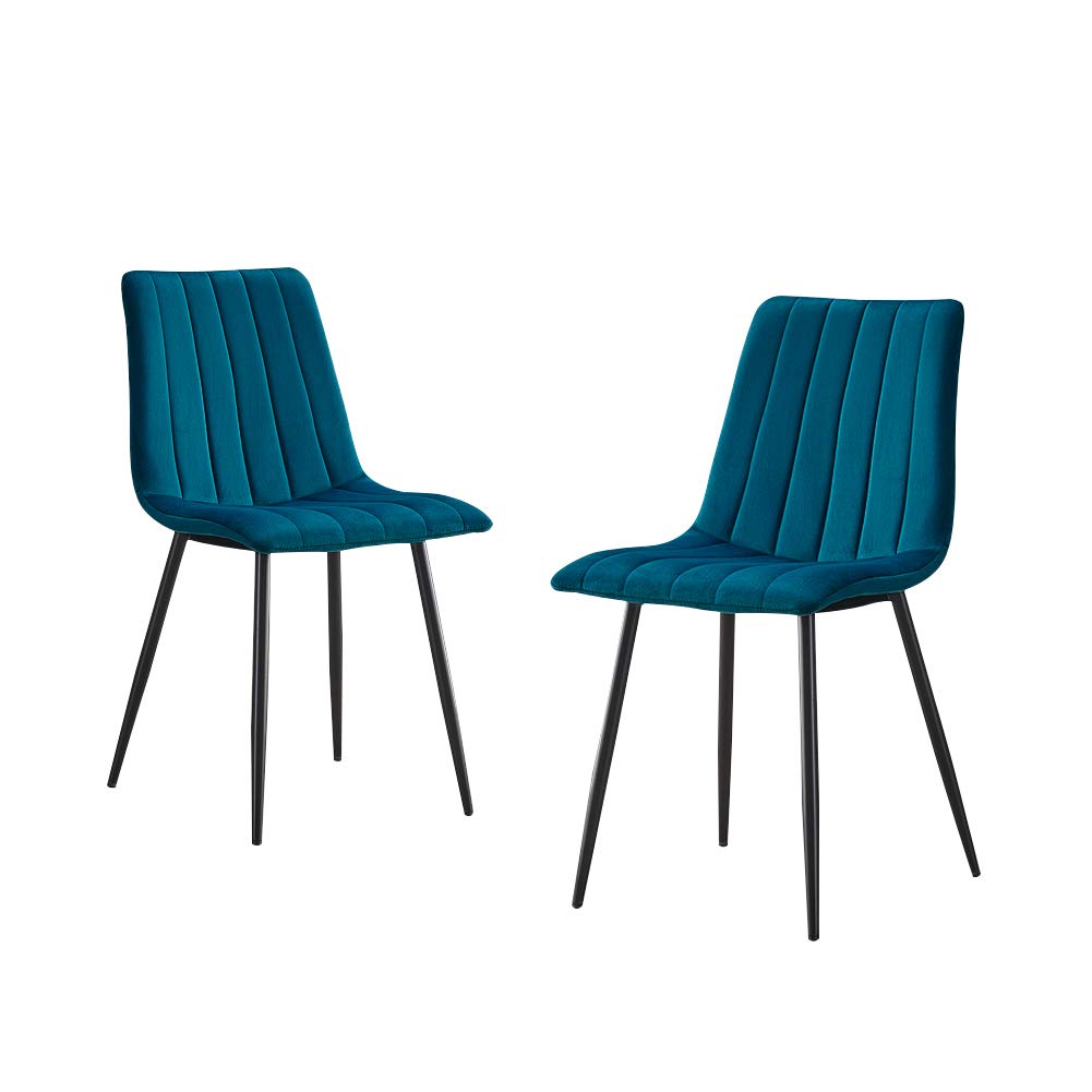 Buy TUKAILAi 2 PCS Velvet Dining Chairs Kitchen Chairs Living Room Chairs with Sturdy Metal Legs