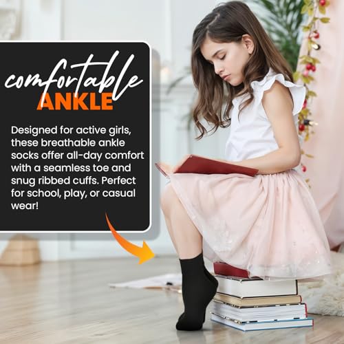 Image of 3 Pack Women's Ankle Socks - Organic Cotton Crew Seamless Toe Socks - Soft Non‑Binding Cuff Best for Sensitive Feet-Size 4-10