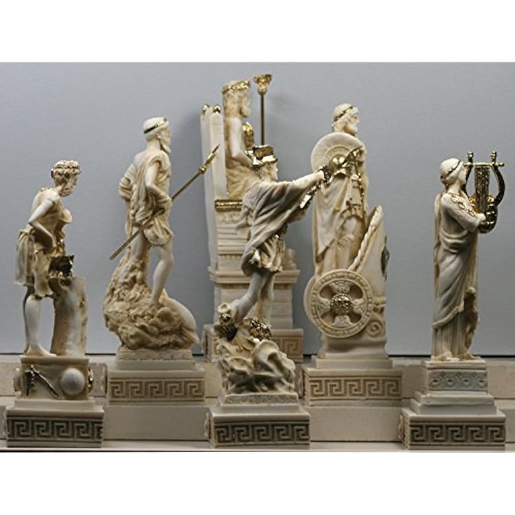 6 Greek Gods Zeus Poseidon Apollo Hermes Hephaestus Ares Statue Sculpture