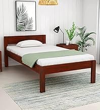 Ambica Enterprises Single Bed with Solid Sheesham Wood Frame, Headboard Included, Standard Size, Without Storage for Bedroom (Style-05)