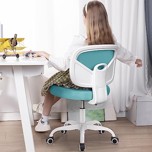 Image of Primy Kids Desk Chair, Pink Study Chair for Boys Girls with Height Adjustable, Swivel Mesh Task Student Chairs for 4-12, Growing Teen Office Chair for Home /School /Office (Teal)