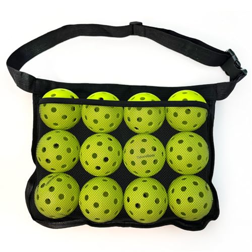 TakaraSumi Sports ピックルボール ボール 12個パック+ピックルボール用ウエストポーチ | 屋内・屋外pickleball