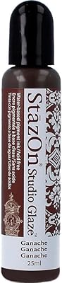 Tsukineko StazOn Studio Glaze for Stained Glass Effects on Artwork, Ganache