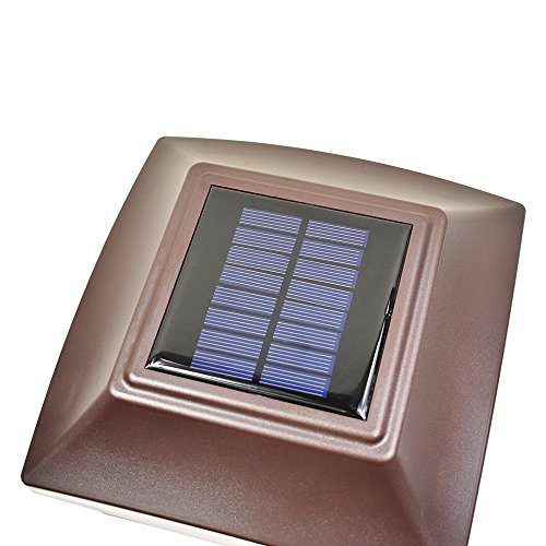 Iglow 4 Pack Brown Outdoor Garden 6 X 6 Solar Smd Led Post Deck Cap Square Fence Light Landscape Pvc Vinyl Wood #TOP2