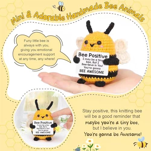 Image of 1 Piece, Crochet Toys, Bee Soft Toy, Cute Handmade Gift for Women, Men, Friends, Desk Decor, Home Decor, Stress Relief Companion, Travel Buddy
