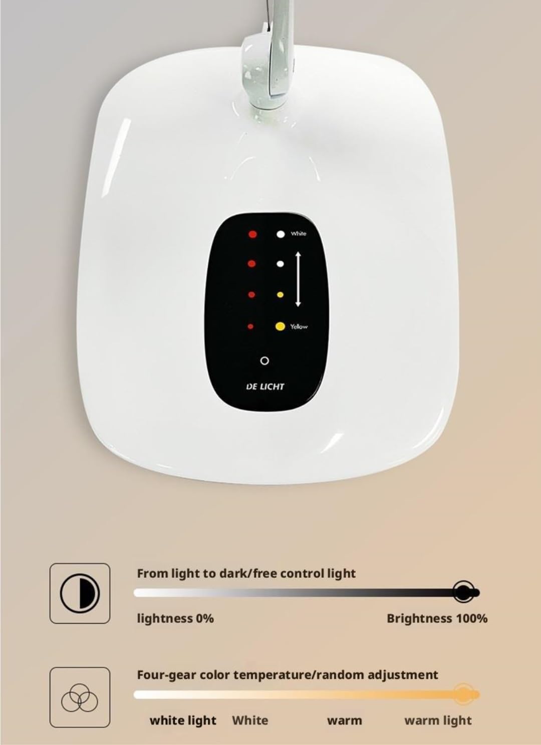Lampa Biurkowa do Domowego Lampa Biurkowa, Ściemnialna, Z 4 Trybami Kolorów, Port Ładowania USB Lampa Stołowa do Czytania
