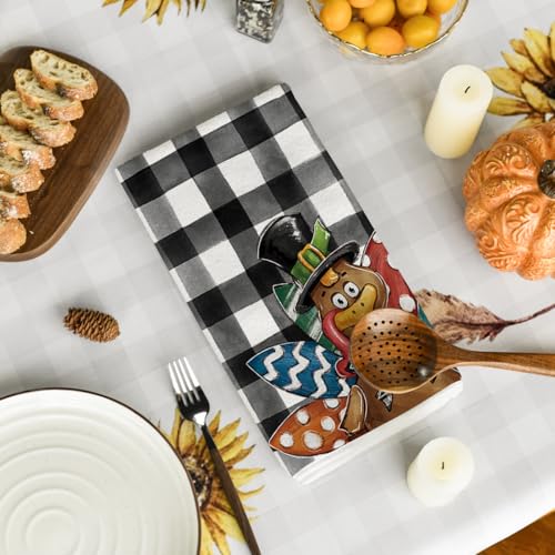 Artoid Mode DISHTOWEL-THANKSGIVING-4075-2PC-007-RE Buffalo Plaid Turkey Thanksgiving Kitchen Towels Dish Towels thumb #3
