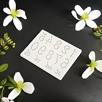 Vista 2 de Alfabeto de silicona número 0-9 3D en relieve Fondant Chocolate Mold Alfabetos Letra Pastel Hornear DIY Silicona Cumpleaños Pastel Decoración Arte