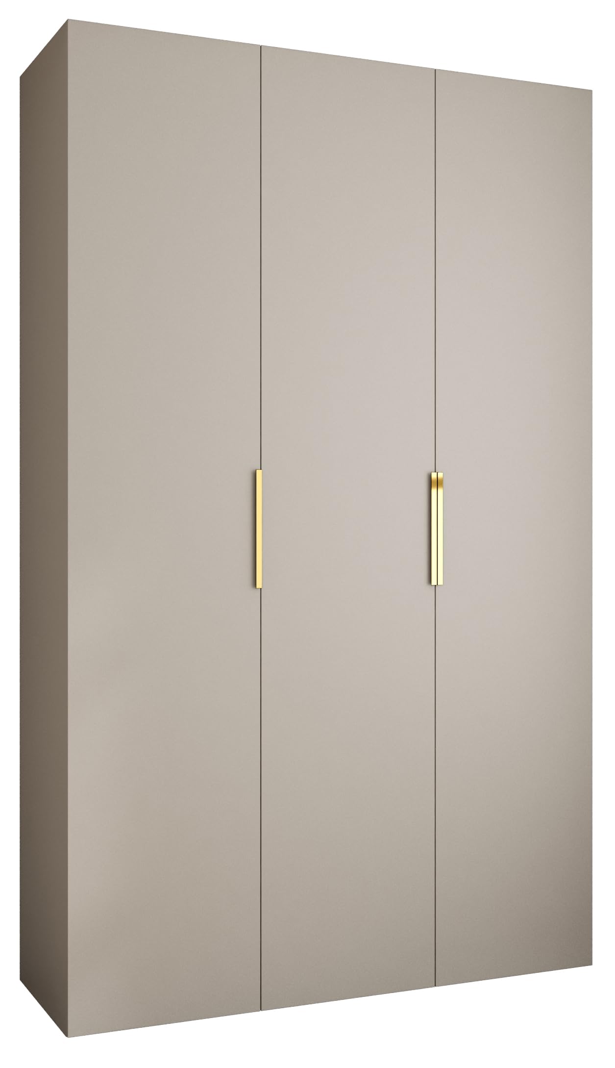 Szafa 4-drzwiowa - przestronny schowek na ubrania do sypialni, dla dzieci i nastolatków, 245,5 x 150 x 40 cm, eleganckie kaszmirowe wykończenie ze złotymi akcentami