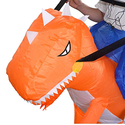 Inflatable Ride on Dinosaur Costume Ride on Dinosaur Costumes Air Blow up Suit party dress Halloween and Christmas Cosplay Adult Size - Thumbnail 3