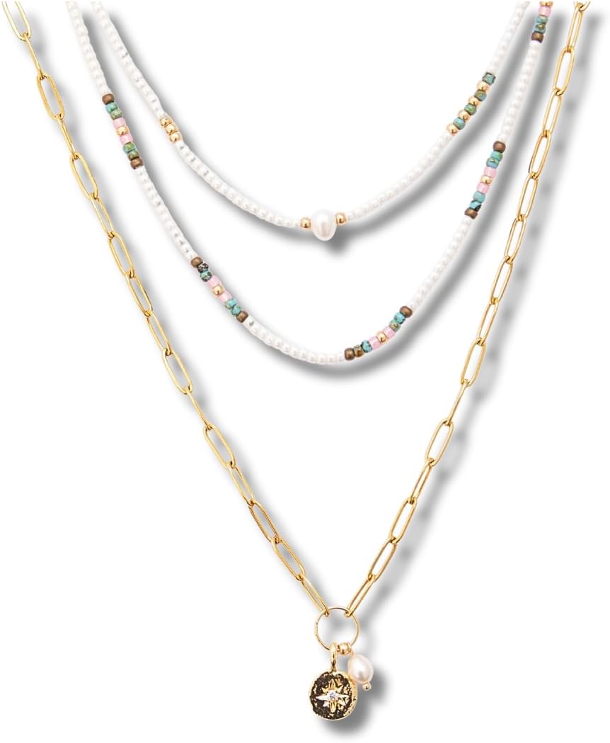 Beaded Choker Necklace for women and Teen Girls, Boho Bohemian Adjustable Colorful Seed Beads Necklace, Handmade Native American Style Jewelry by TRIBES