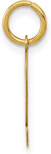 Miniatura 2 de Dije pequeño de oro amarillo de 14 k con número 2 pulido 0.709 in x 0.276 in, Metal, No es una piedra preciosa