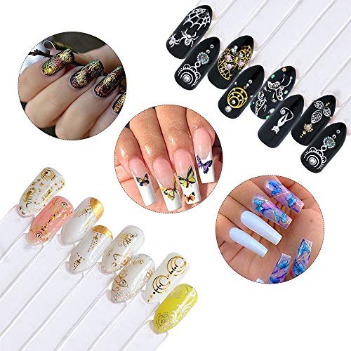 Nagelsticker 60 Blatt Wassertransfer Nagelsticker Selbstklebend Nail Sticker mit Schmetterling Mustermischung für DIY… – Bild 6