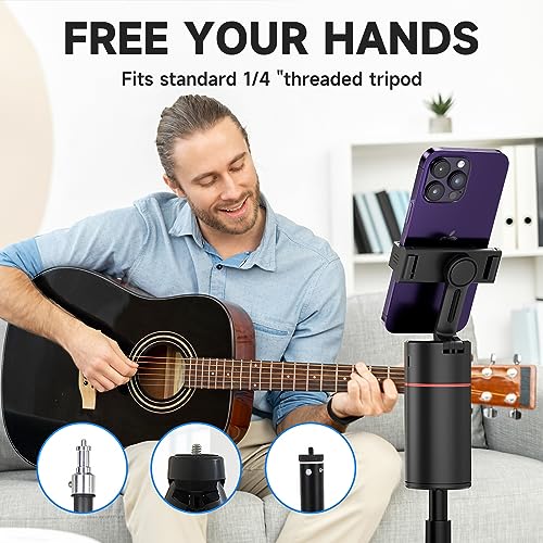 Image of Auto Face Tracking Tripod - 360 Rotation Auto Tracking Phone Holder, No App, Phone Camera Mount with Remote and Gesture Control, Rechargeable Smart Shooting Holder for Video Recording