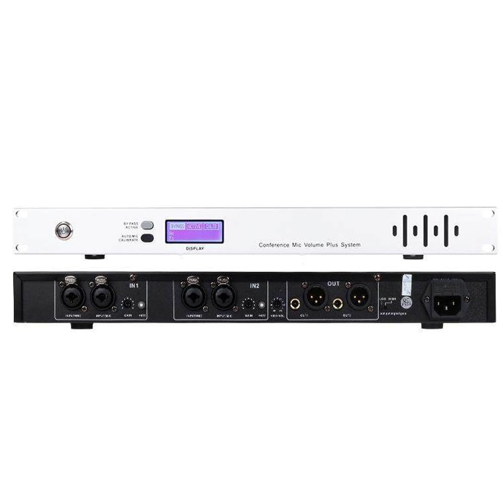 Supresor de retroalimentación profesional, procesador de audio antiaullidos con reducción de ruido, entrada de cuatro canales de 48 V para karaoke y salas de conferencias