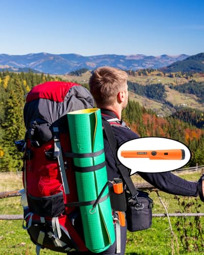 Image of Metal Detector Pinpointer, 360A‚Search Treasure Pinpointing Finder Probe with 9V Battery and LED, Waterproof Metal Detector for Treasure Hunting, Metal Detecting Accessories for Adults, Kids--Orange