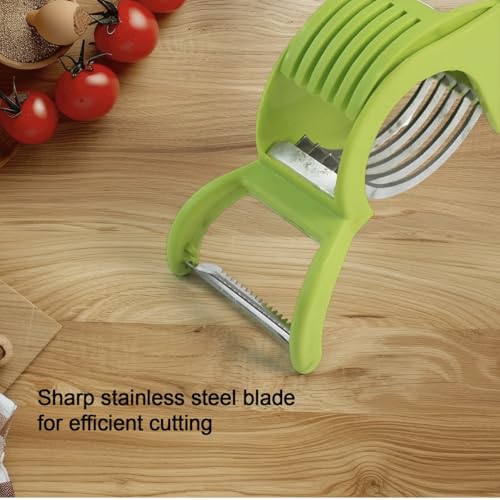 Image of 2-in-1 Vegetable Cutter & Peeler with Stainless Steel Blade | Multipurpose Kitchen Peeler & Slicer for Potato, Carrot, Cucumber, Fruits & Vegetables | Ergonomic Handle | Multicolor