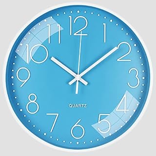 Outpicker Wall Clock Silent Non Ticking Clock 12 Inch Battery Operated Wall Clocks for Living Room Modern Bedrooms Office Kitchen Clock (Black-rose Gold)