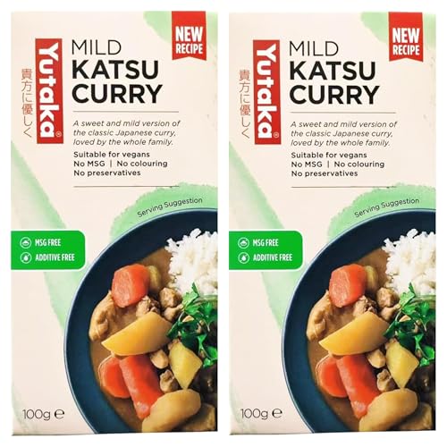 Japanese Mild Katsu Curry Sauce Authentic Japanese Style Vegan-Friendly No MSG Easy to Use Curry Blocks 4 Servings 100g -Pack of 2