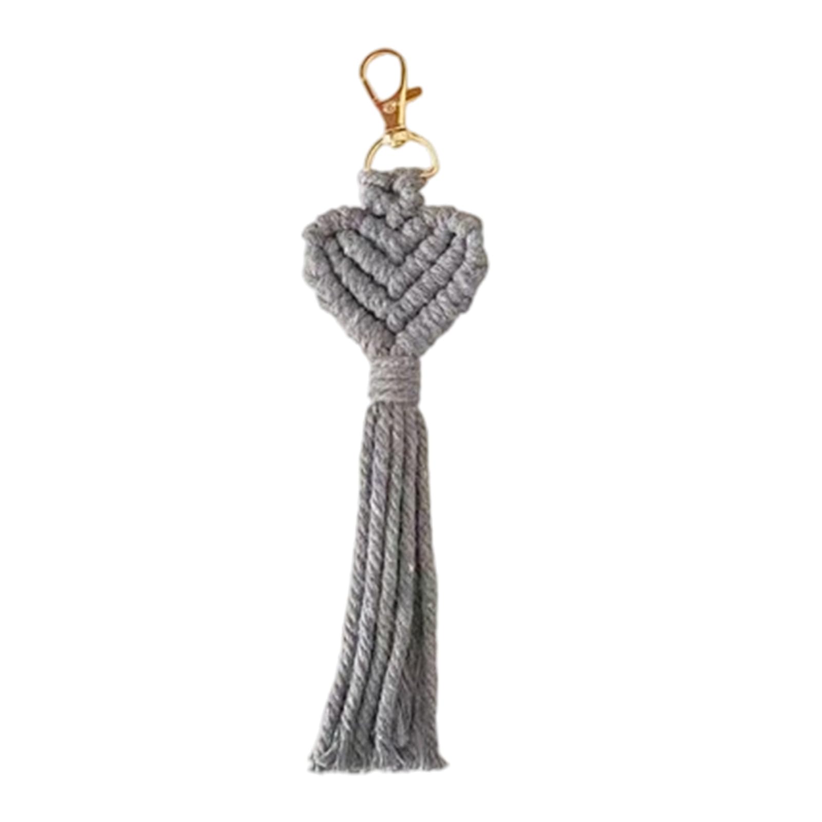 Maxtonser Handmade Crochet Yarn Tassels Keychain with Rotating Lobster Claws Clip Handwoven Holder For Wallet Purses Bag Charm
