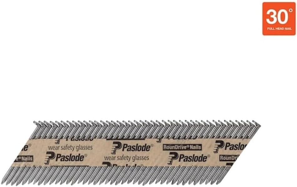 Paslode 650238 Round Head 2-3/8-Inch by .113-Inch by 30 Degree Paper Tape Collated Ring Shank Bright Framing Nail (5,000 per Box)