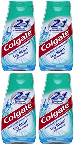 Colgate 2 in 1 Whitening Icy Blast Toothpaste & Mouthwash-4.6 oz, 4 pk