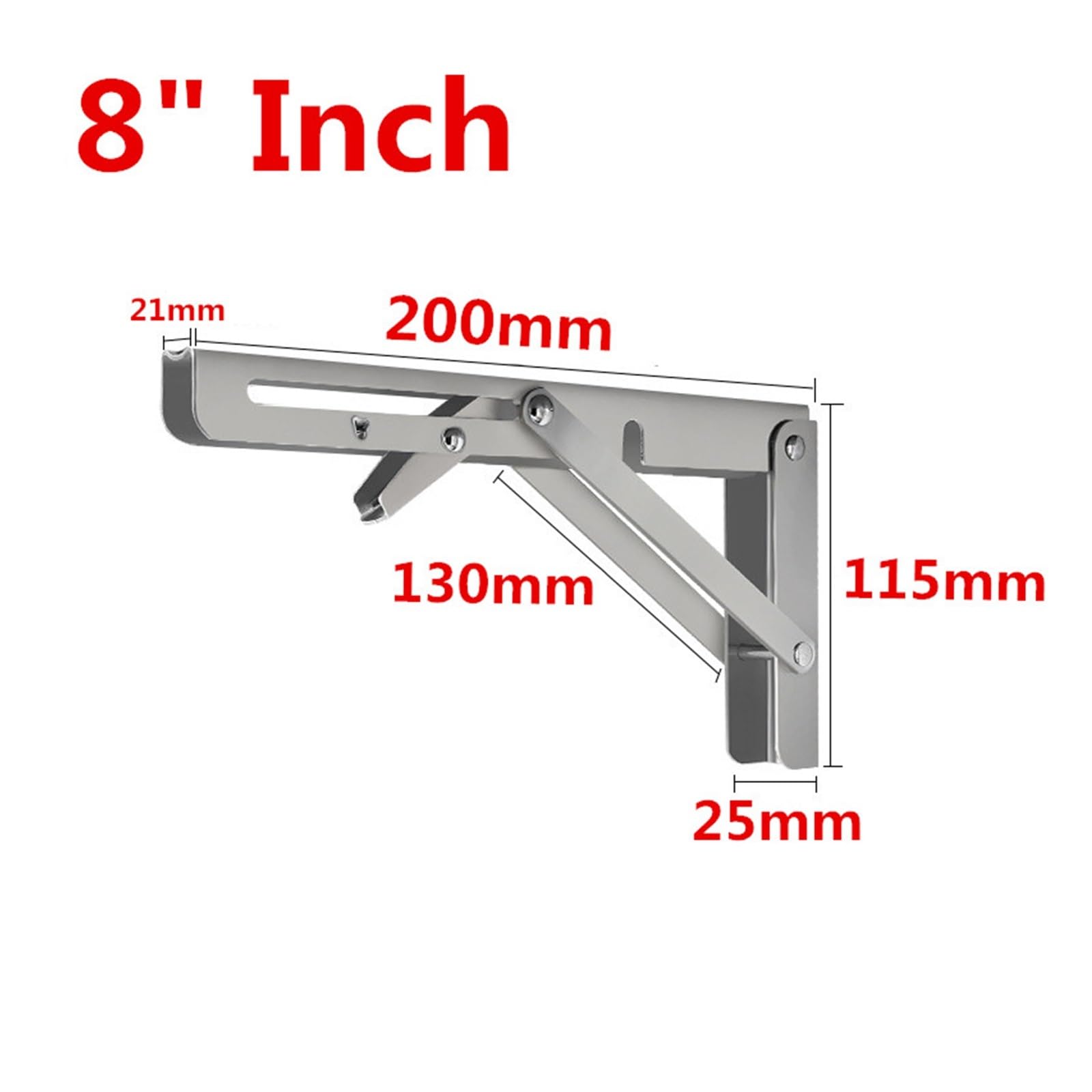 staffa pieghevole per mensola, Staffa for mensola da tavolo banco regolabile con supporto(Stainless Steel 8)