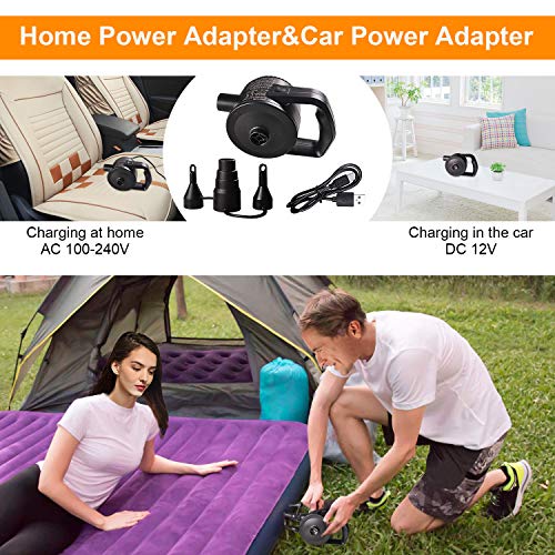 Chamvis Electric Air Pump,Usb Rechargeable Portable Electric Inflator/Deflator Pump With Nozzles For Air Mattress Boats Pool Exercise Ball Battery Powered #TOP5