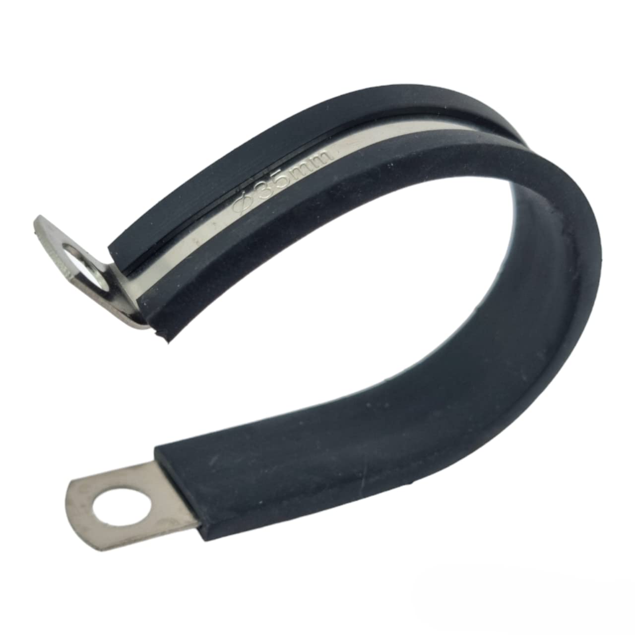 35mm Rubber Lined P Clips Stainless Steel Hose Pipe Clamp - Pack of 5