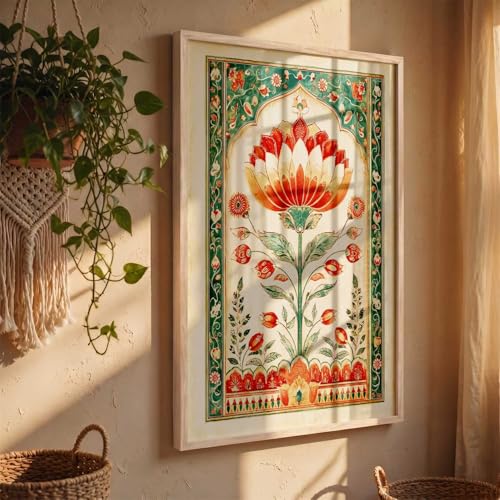 Image of kotart Madhubani Art Wall Painting Traditional Home Decoration With Frame For Living Room Bed Room Hotel Wall Decor Digital Reprint (19x25 inch)