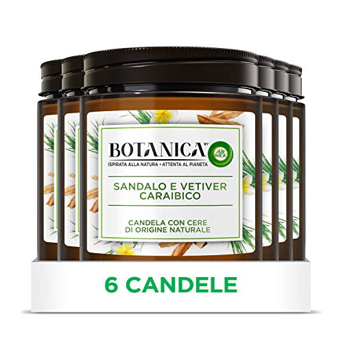 Airwick Botanica geurkaarsen met natuurlijke was van natuurlijke oorsprong, 6 stuks