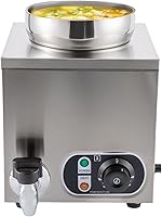 Vista 1 de Calentador de sopa eléctrico, calentador de alimentos comercial de 4.2 cuartos con grifo, olla de sopa de encimera de acero inoxidable 86-185 ℉