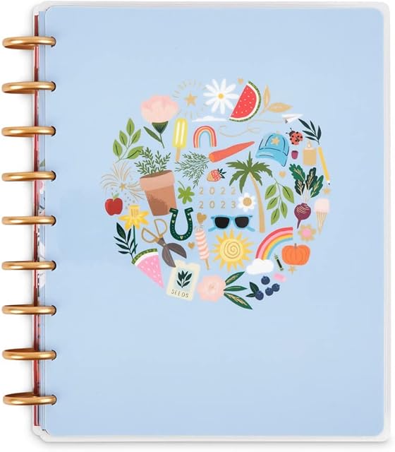 The Happy Planner Daily 18 Month Diary Planner  July 2022  December 2023  Daily, Weekly & Monthly Disc-Bound Pages  colourblock Layout Cheerful Seasons Theme  Classic Planner 9.75 x 8.75