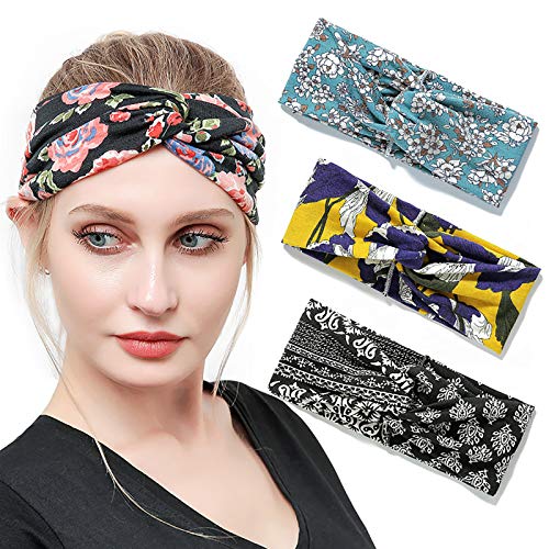3 Pack Women's Yoga Running Headbands Sports Workout Hair Bands (B1)