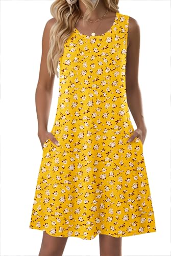 Image of Zeagoo Womens Summer Dress 2026 Sleeveless Casual A-Line Tshirt Sundresses