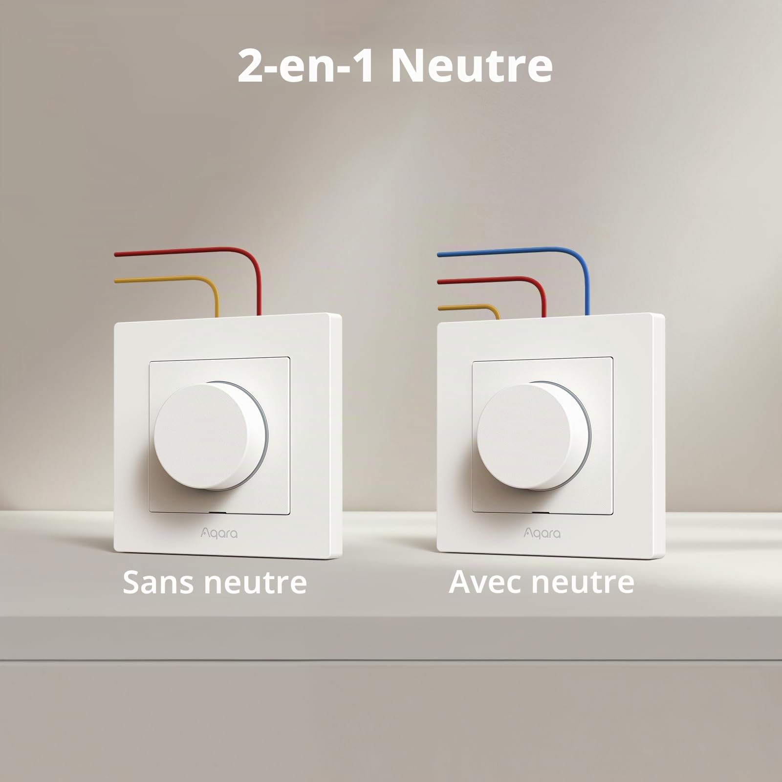 Aqara Interrupteur Variateur H2 UE, 2-en-1 Neutre, 1 Groupe 1-Voie, Blanc | Thread/Zigbee, 200 W, pour LED dimmable/CFL/incandescente/Halogène/ELV Lampe, Compatible Apple Home, Alexa, Google, Matter