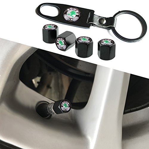 OPAYIXUNGS opay ixungs Bouchons de Valve, Skoda Bouchons anti-poussière Valve pneu avec porte-clés