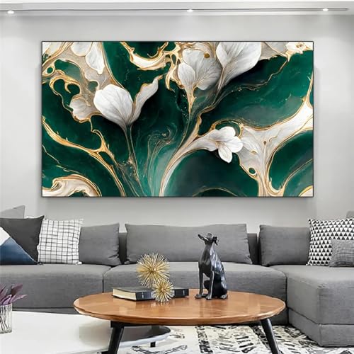 Affiche et impressions salon chic avec grand tableau de fleurs