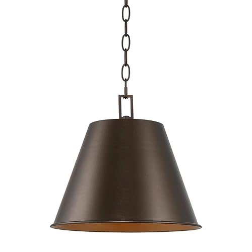 Kira Home Vida 12" Modern Industrial Pendant Light + Metal