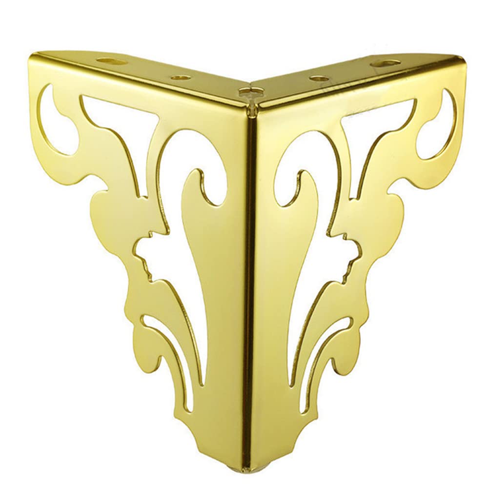 4 gambe moderne per divano, 15 cm, accessori per mobili da tavolo, armadio, gambe in ferro, motivo cavo (oro)