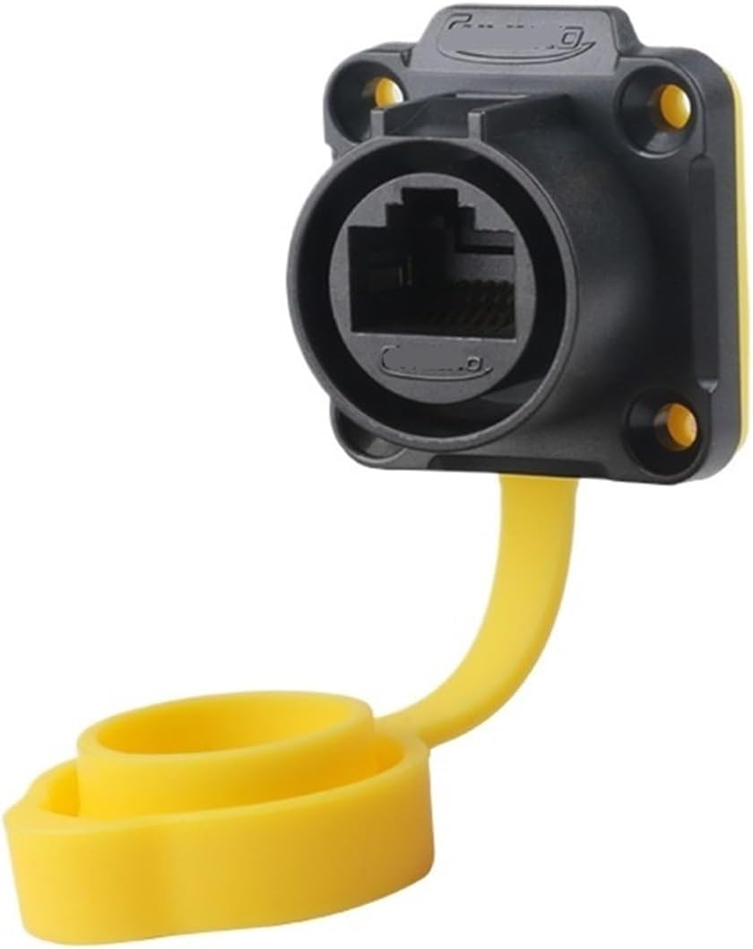 LP20 network cable aviation CAT6 yellow data interface RJ45 waterproof network cable adapter(Male plug)