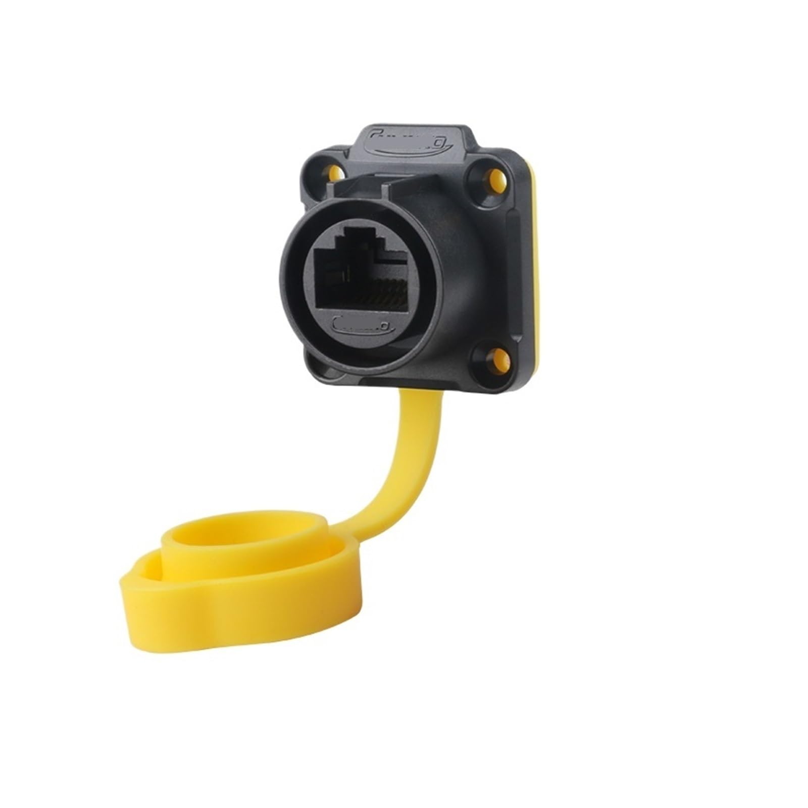 Conector de aviación CAT6 LP20 impermeable con adaptador de red RJ45 amarillo antichoque