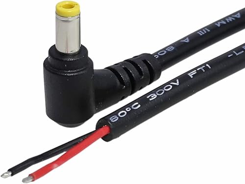 Miniatura 4 de Cable de alimentación de 0.217 in x 0.098 in, enchufe macho a cable desnudo, cable de reparación de cable de alimentación de extremo abierto, 18 AWG